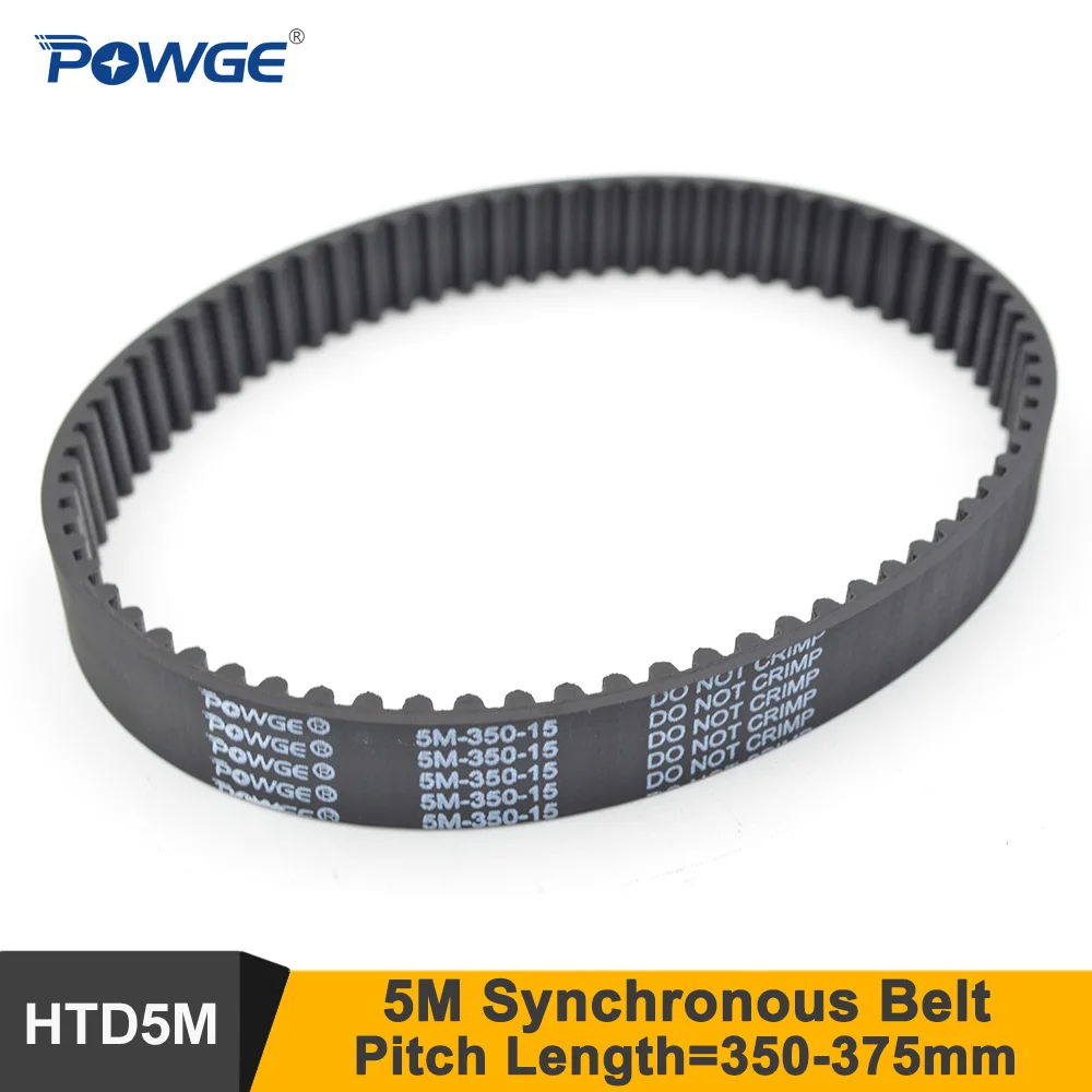 POWGE 350/355/360/365/370/375 5M Synchronous Belt Teeth=70/71/72/73/74/75 HTD5M Closed-Loop Timing Belt Pulley 360-5M 370-5M