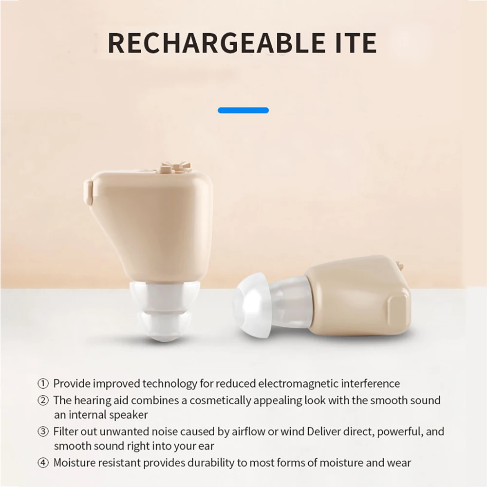 Rechargeable Mini In-Ear Sound Amplifier Wireless Headset Hearing Aid Device with Battery Ear Handset Tool for Deaf