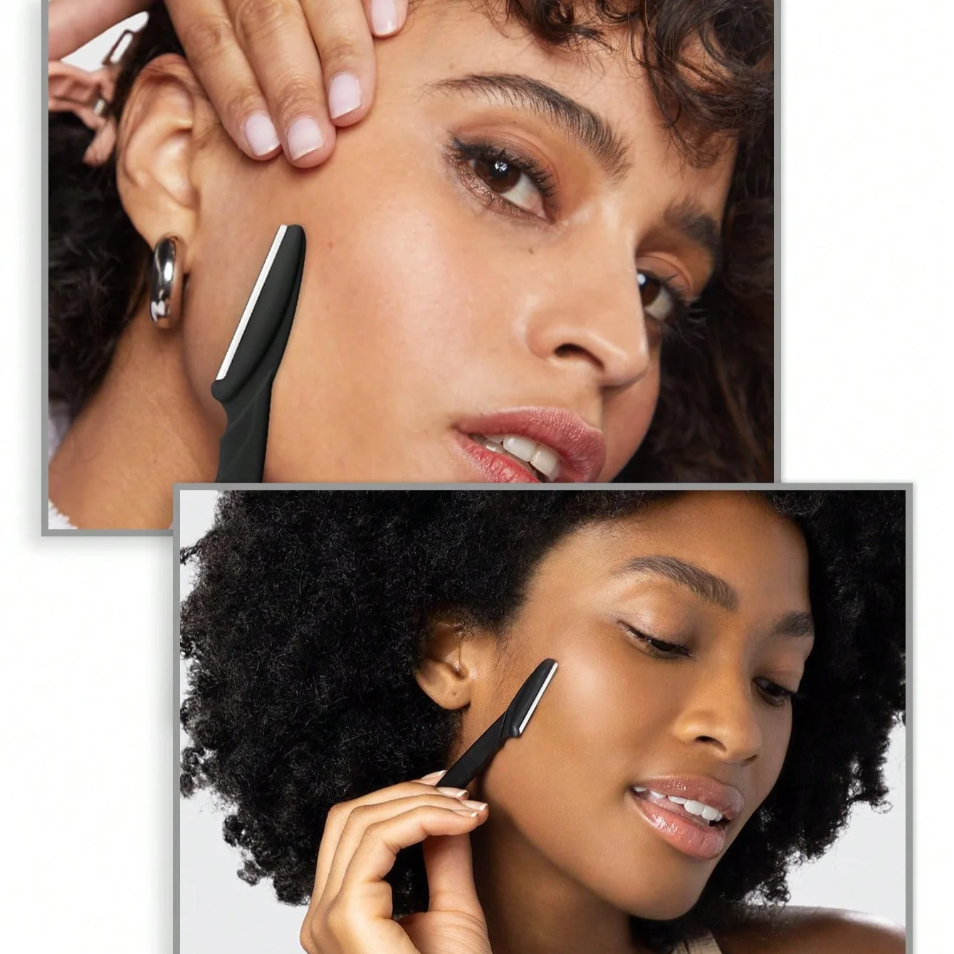 Juego de afeitadora de cejas de mango largo, herramienta de depilación femenina, recortadora, afeitadora de cara y cejas, 100 piezas