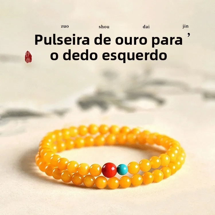 pulseira-feminina-pudao-mountain-honey-amber-imitacao-de-Ambar-amarelo-Oleo-de-galinha-pedra-bruta-multicamadas-pequena-p