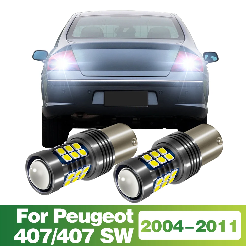 2Pcs 1156 Signal-Lamp LED Bulb Car Reverse Light Tail Lamp Accessories For Peugeot 407 2004 407 SW 2005-2007 2008 2009 2010 2011