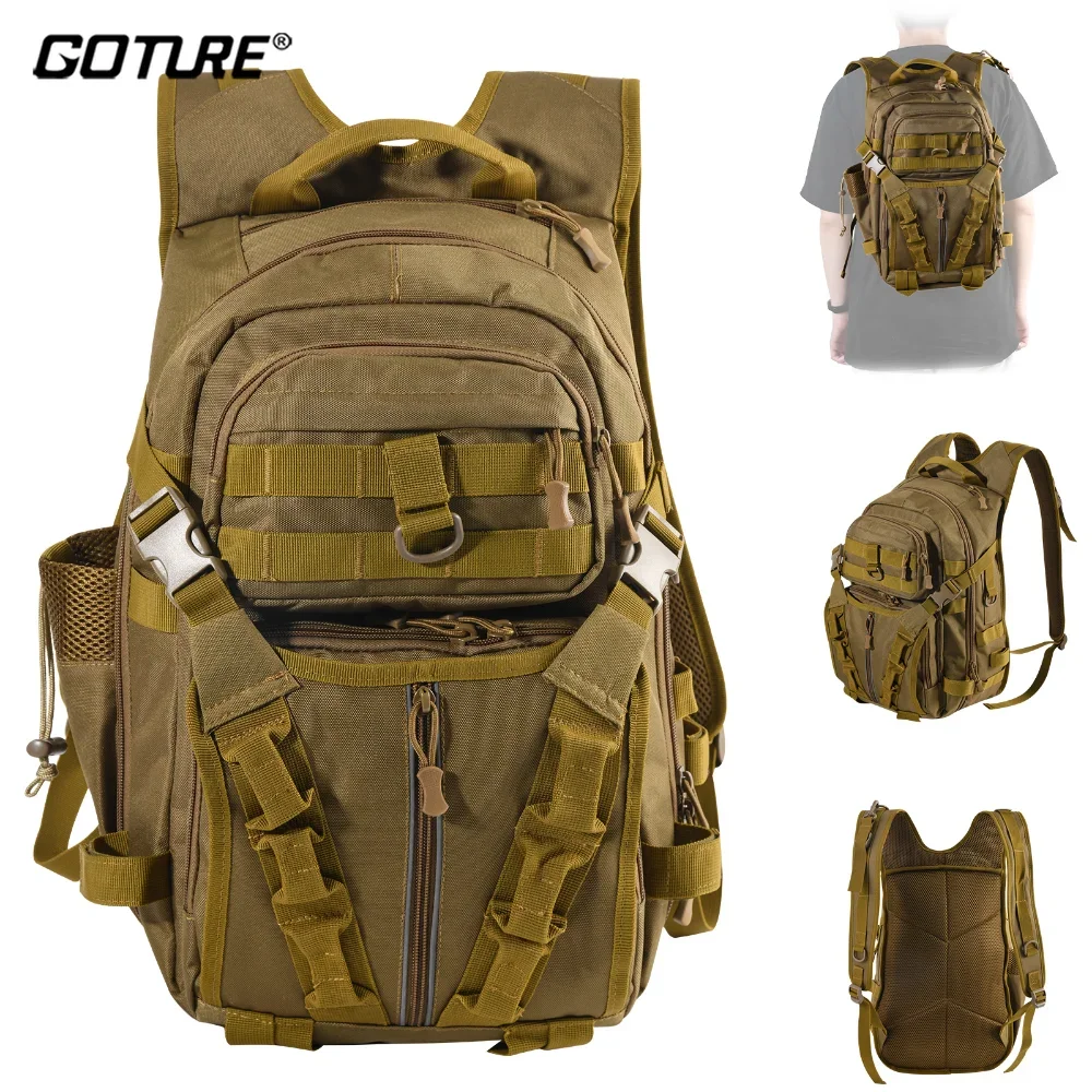 

Goture Large Fishing Bag Waterproof Wear-resistant Tackle Sling Backpack with Rod Holder Lightweight Fishing Gear Storage Bag