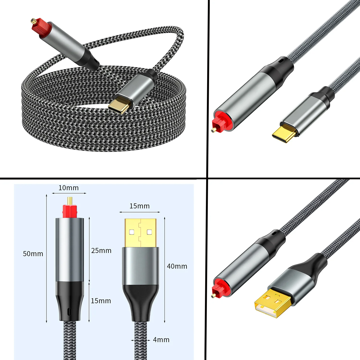 USB To Optical Sound Adapter USB To Optical Audio Adapter USB A To Fiber SPDIF Audio Converter for Computer Laptop PC