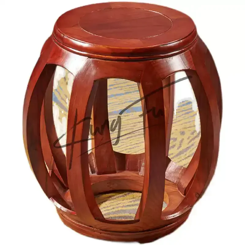 

All solid wood drum stool rosewood round stool