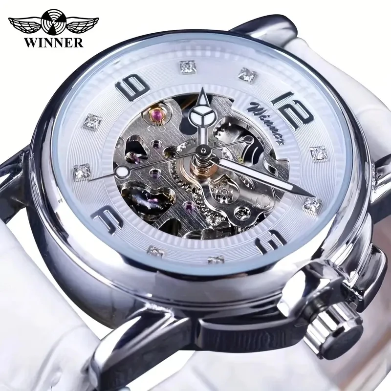Elegant and Compact Women's Mechanical Watch, Automatic Sports Mechanical Watch, Round Alloy Case, Leather Strap - Ideal Gift for Fashionable Women, Luxurious Accessory | Fashion Accessories, Niche Luxury Women's Watches, No Batteries Required