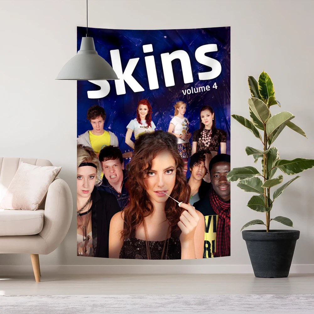 Skins Tv Series Poster 2011 Tapestry Wall Art Decor Print British Drama Show Tapestries Mandala Aesthetic Room Decoration
