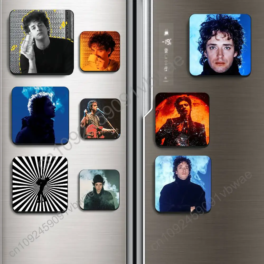 Argentina Ahi Vamos Gustavo Cerati Black Square Plastic Fridge Magnet, for Magnetic Sticker No Trace Left, Durable, Smooth
