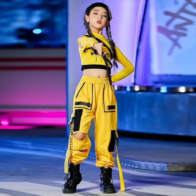 ジャズダンス衣装、ファッショナブルなファッションショー、ガールズモデル、ストリートダンスステージパフォーマンス衣装、子供のダンス練習