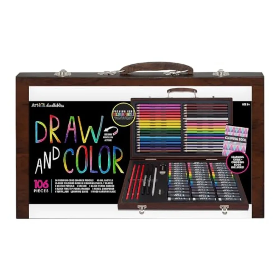 

Art 101 Draw and Color Art Set, Assorted Colors, 106 Pieces 53106