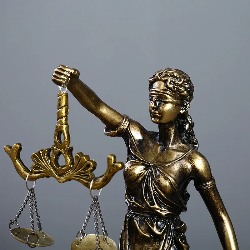 Sculpture of the Copper Goddess Themis, Statue of Lawyer's Office, Justice, Fairness, Justice, Justice, Legal Scales, Ornaments