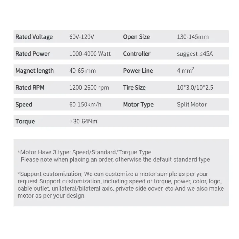 Pneu fino rápido 1000-3500w do motor 60-120v do cubo do scooter de 10 polegadas