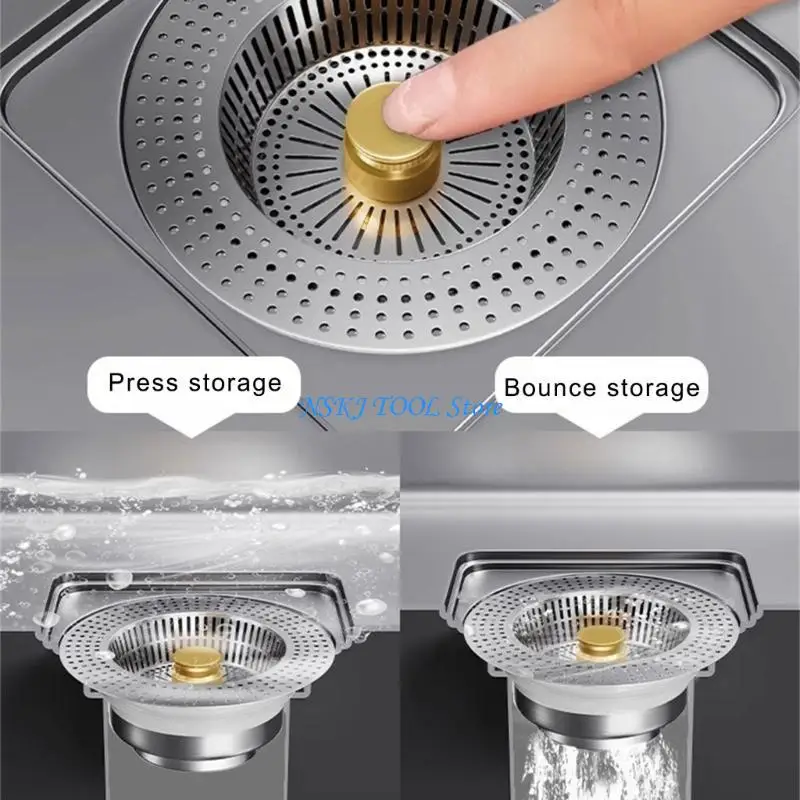 

L8RC Multipurpose Kitchen Sink Strainer Stainless Steel Gold Home Accessory