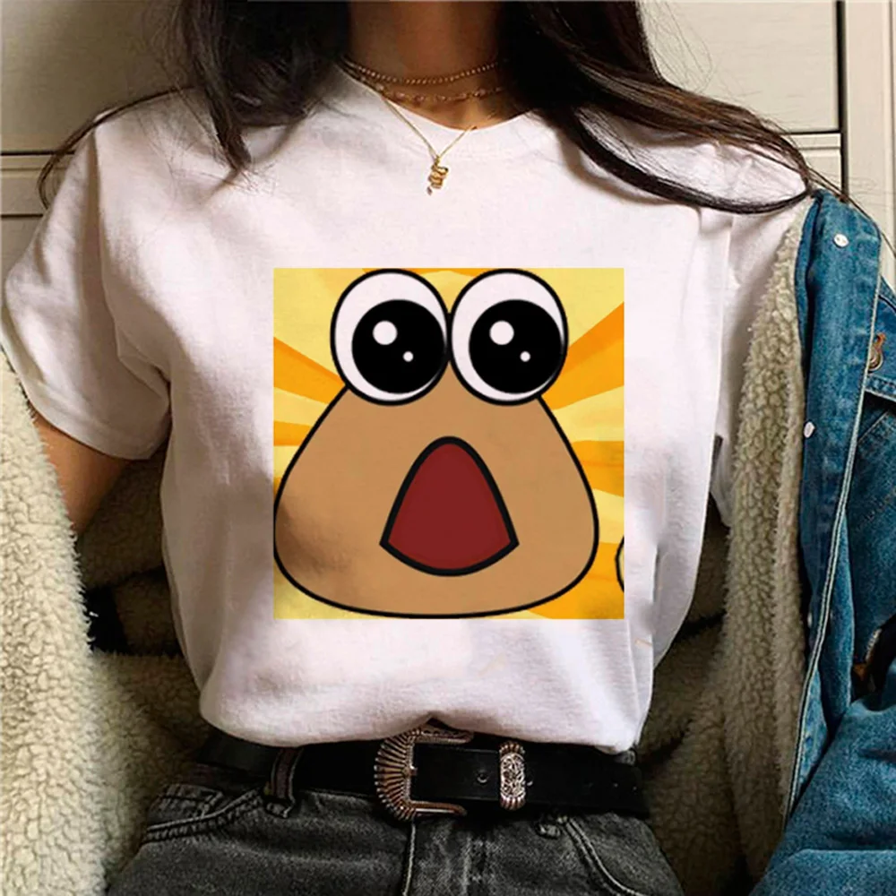 Pou top harajuku para mujer, top divertido de cómic, ropa japonesa de diseñador, y2k