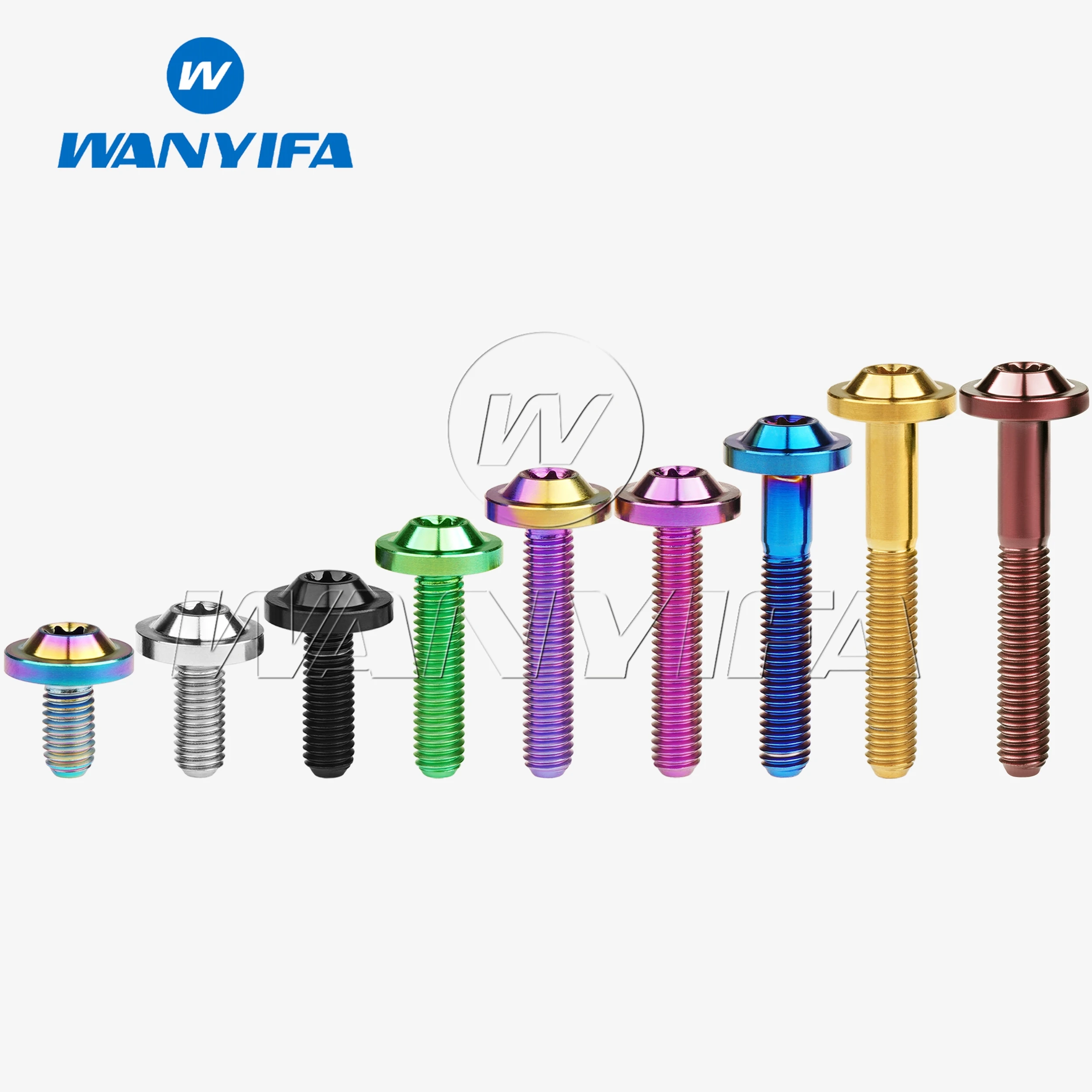 Wanyifa Titanium Ti Bolt M5x10/12/15/20/25/30/35mm Torx T25 Head Screws for Ride Modification Fastener