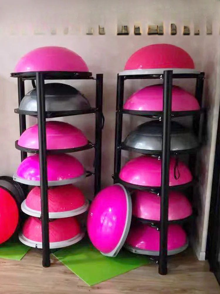 

Gym put wave speed ball rack multi-layer balance big medicine ball hemisphere yoga studio storage rack wall