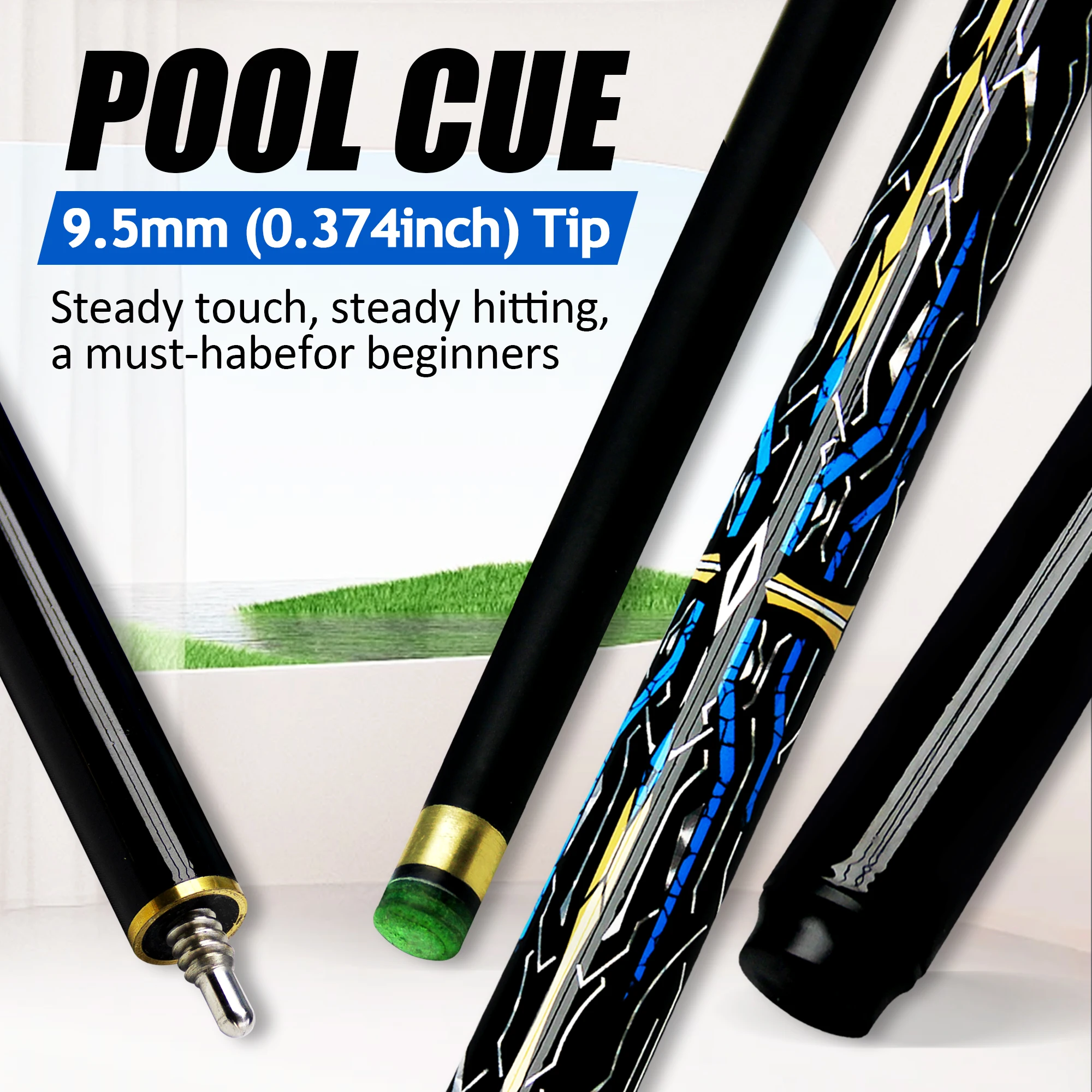 

High-Quality Carbon Fiber Glass Reinforced Bamboo Tip Pool Cue Stick Small Head Design for Precision And Durability
