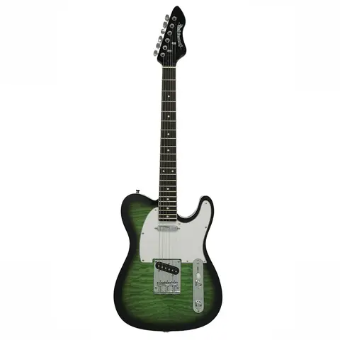 Eastern Music Emerald Green Stain Alder Body Telecaster Electric Guitar with Case