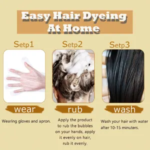 Haarfarbe Shampoo für Männer und Frauen, 3 in 1, Grau, Schwarz, Natur, Erval, Sicherheit, nahrhafte, Pflegecreme 10 Hauptverkaufshampoo, um das Haar zu verdunkeln - №4
