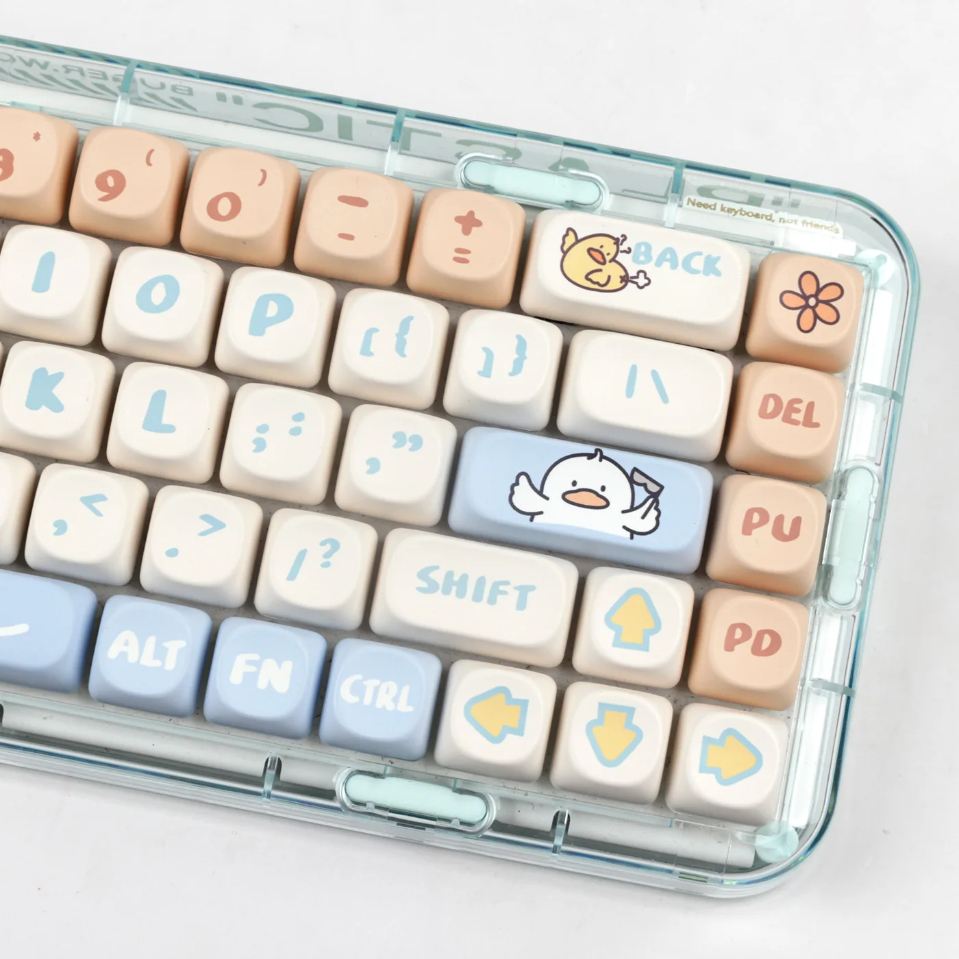Bored Duck Keycap Cute Cartoon MOA Height PBT Sublimation GH60 64 68 75 98 Mechanical Keyboard Cap