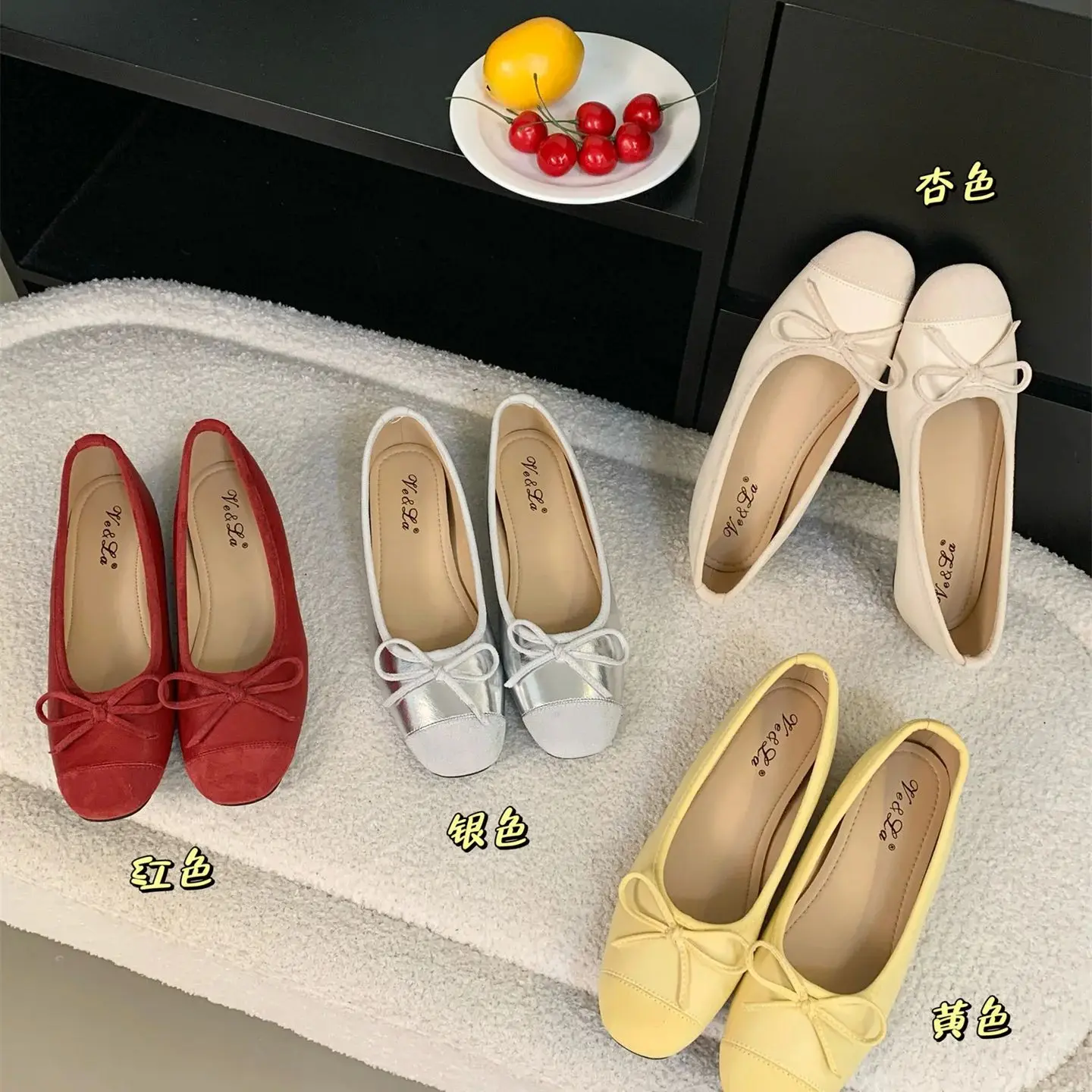 

Women Ballet Flat Shoes Four Season Comfortable Anti Slip Outdoor Casual Shoes Fashion Bowknot Retro Candy Color Ladies Shoes