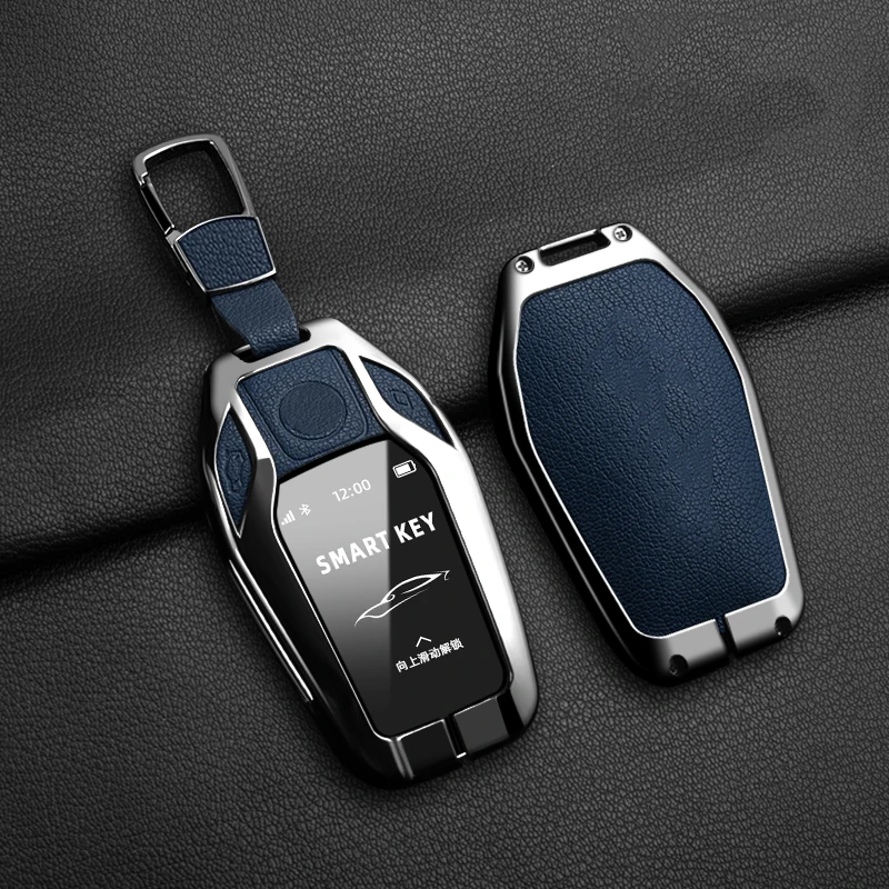 Goat Leather Zinc Alloy Car Key Case for BMW 7 Series 730li 740li 535L E6 Series X3 X4 X5 I8 Key Case Car RC Smart Key Case