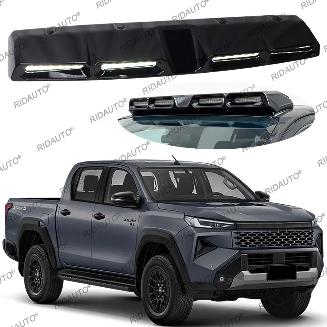 White LED Roof Rack 4 Light Bar For Hilux 2026+ Travo Overland Modified Non-Destructive Installation Gloss Black Roof Lights Bar