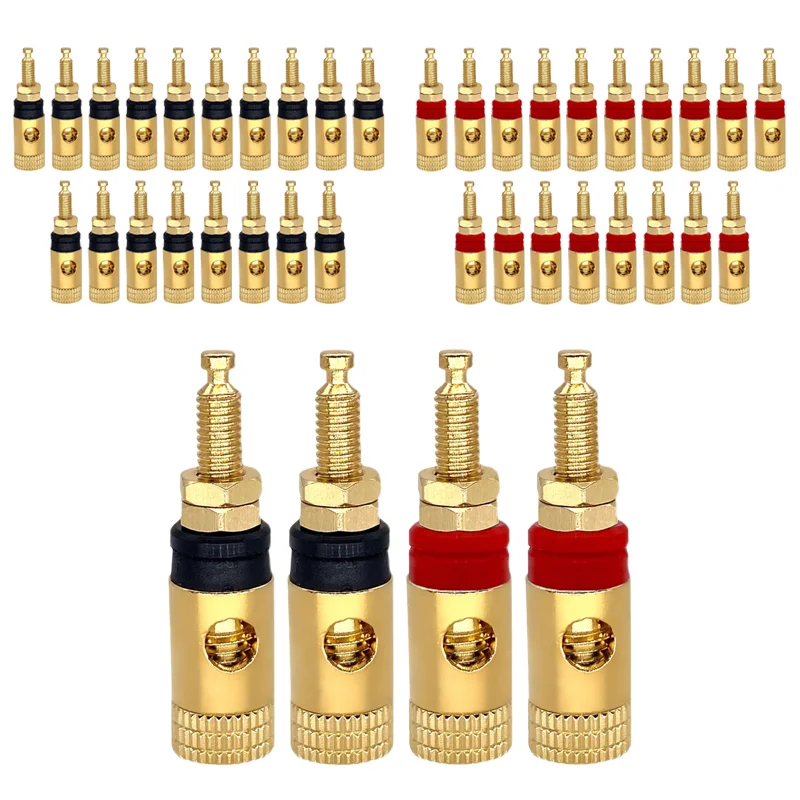 

8/40/200Pcs Copper Banana Socket Speaker Socket Audio Speaker Terminal Connector Binding Post Amplifier Cupper Gold-plated