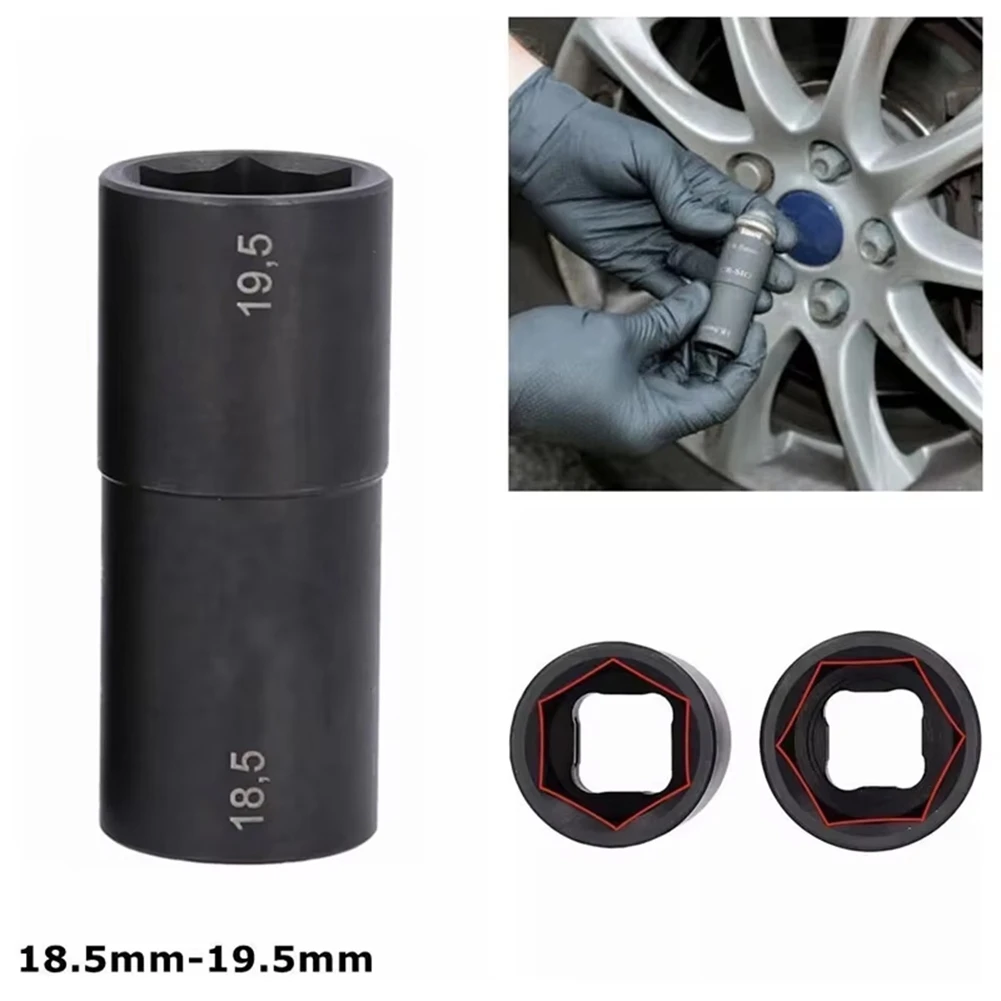 ABZT Double Ended Damaged Wheel Nut Cap Removal Impact Socket Tool Tire Sleeve Tool 18.5mm & 19.5mm for Wheel Nut Withdrawal