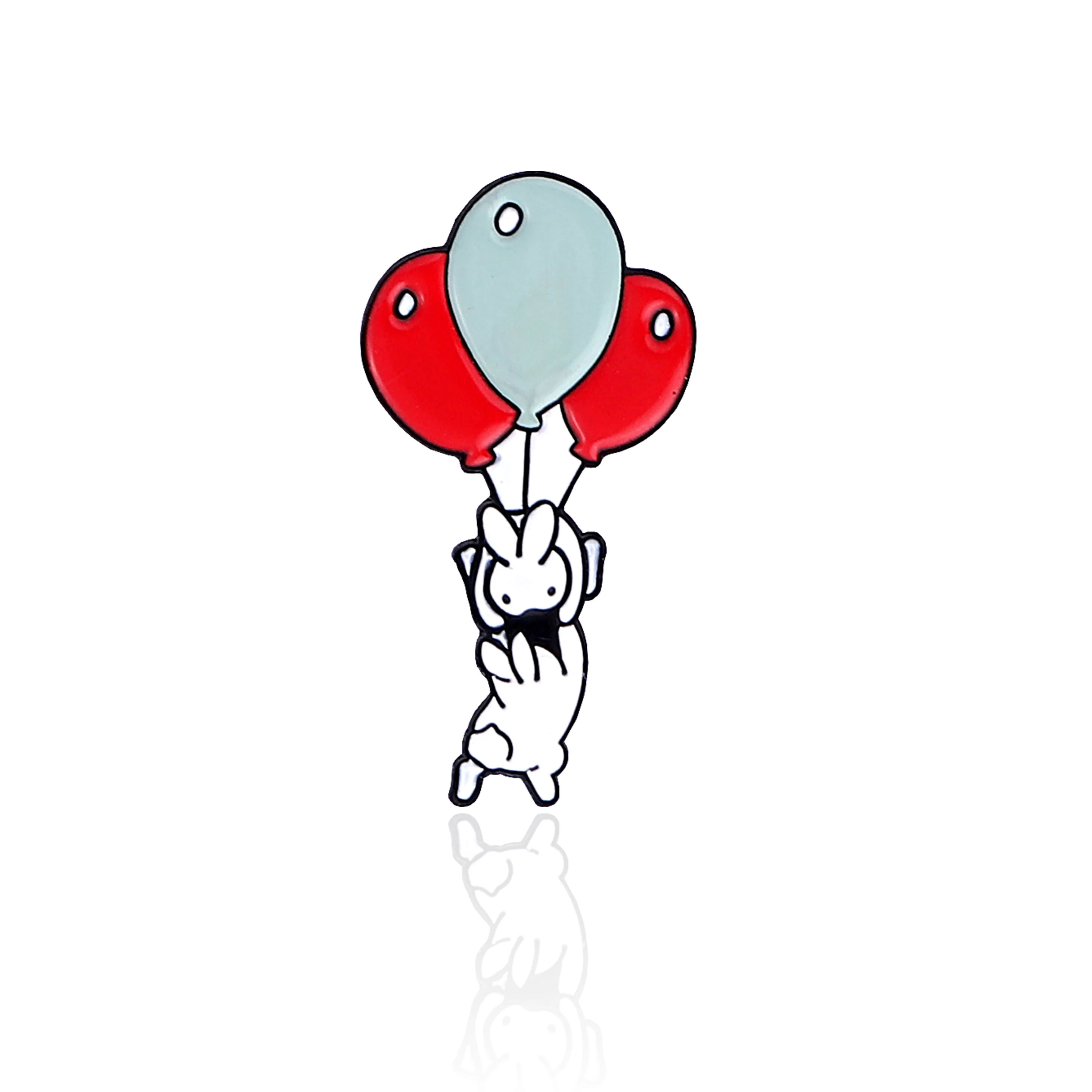 Cute little rabbit rides a bicycle, reads a book, plays with balloons, eats carrots, fashionable jewelry, brooch, clothes pin, g