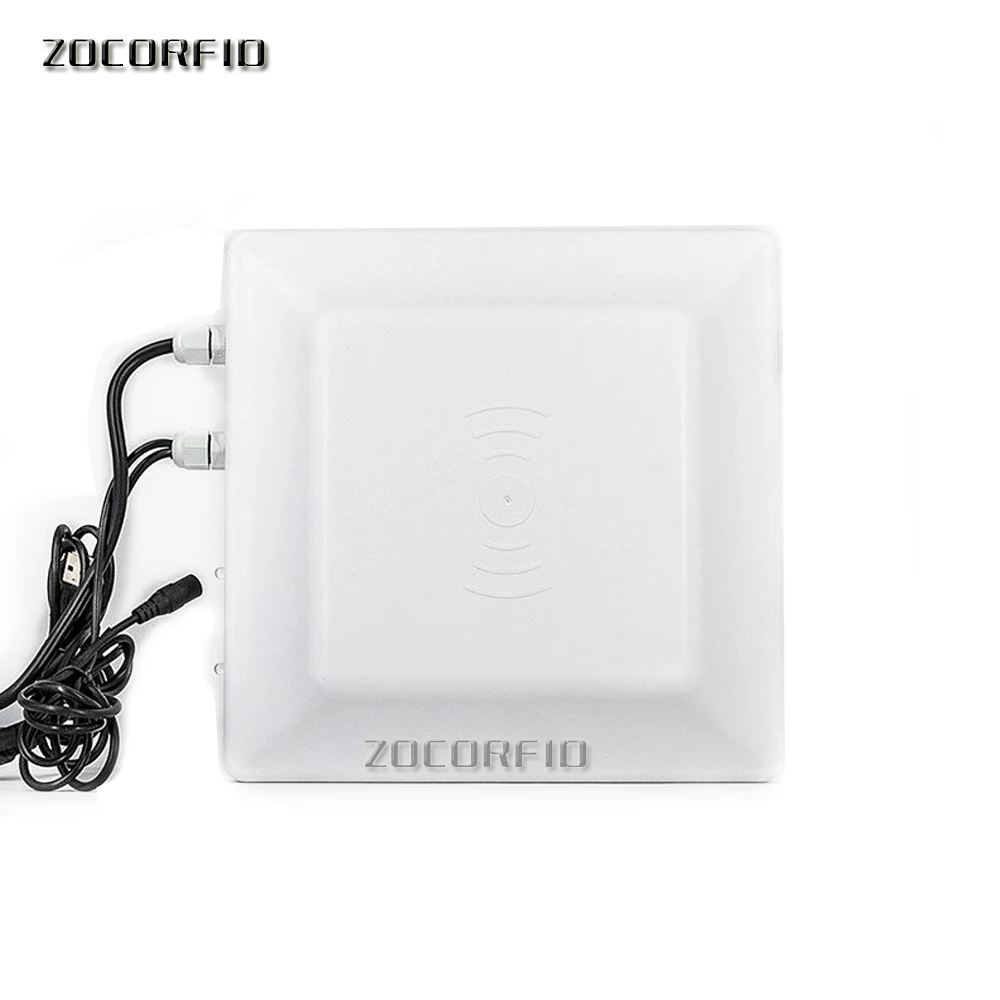 0-5M UHF Rfid Reader Long Range Built in 30dbm Circular Antenna RS232/485 WG26/34 for Vehicle Management
