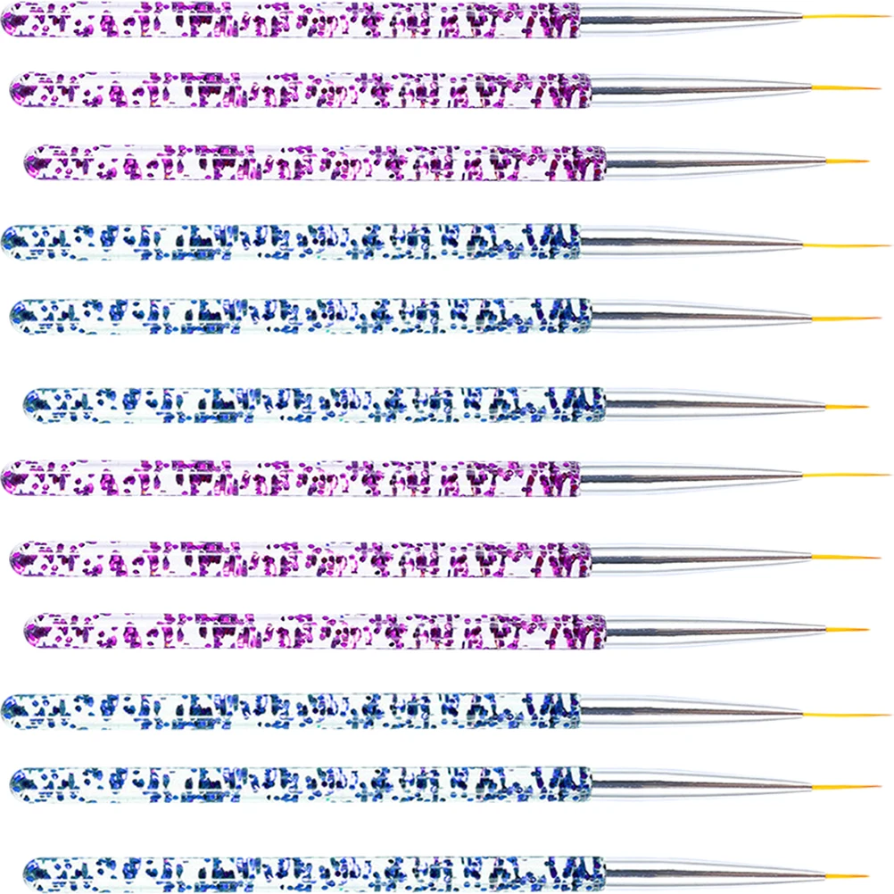 ชุดแปรงเพ้นท์เล็บ 12 ชิ้น แปรงไลเนอร์สำหรับเพ้นท์เล็บ ออกแบบลายละเอียด อุปกรณ์เพ้นท์เล็บ สำหรับร้านทำเล็บและใช้ในบ้าน