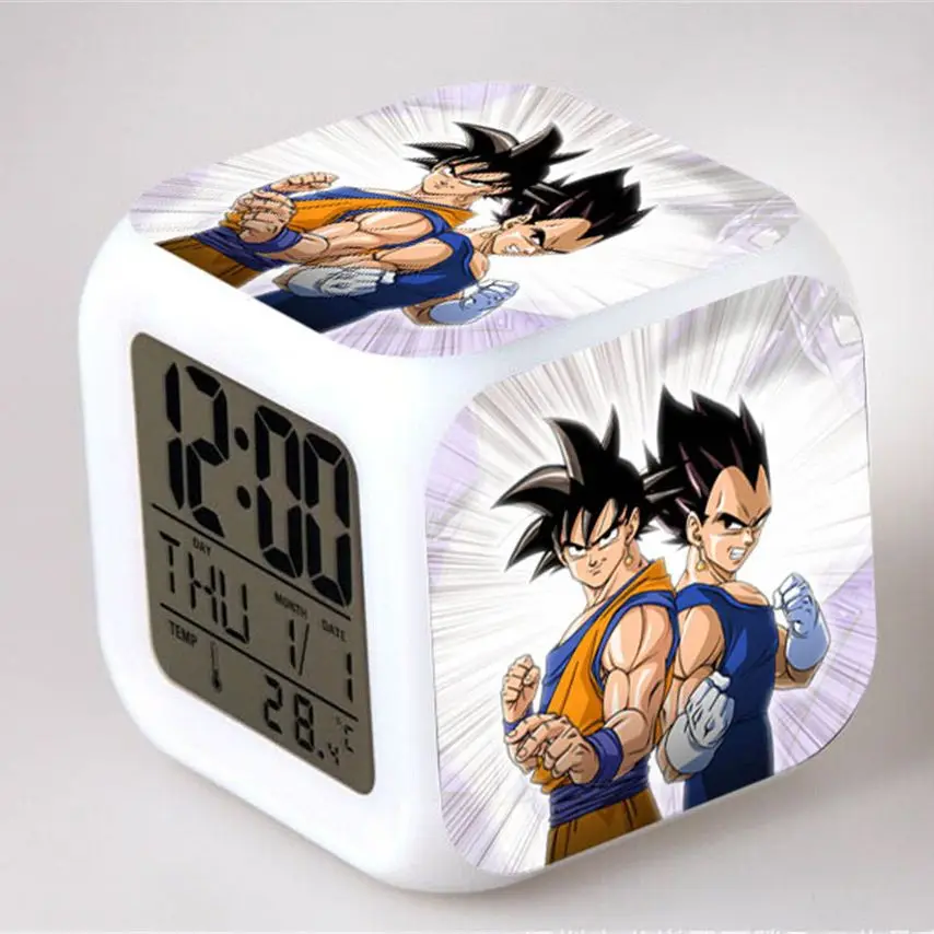 Anime Dragon Ball Z führte Uhren Sohn Goku Yamcha Meister Roshi Vegeta Chichi Kuririn Piccolo Trunks Digitaluhr Figuren Spielzeug Puppe