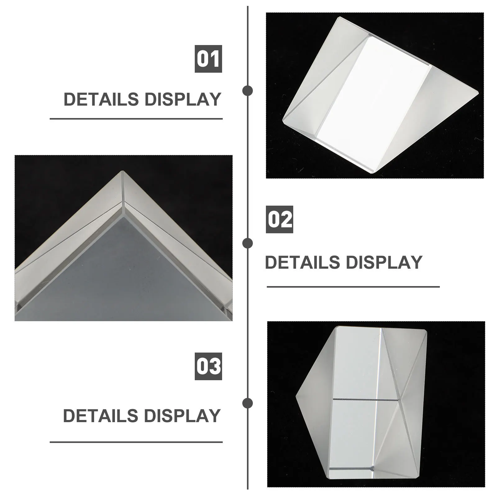 1 pz triplo prismi prismi triangolari ottici durevole esperimento di fisica insegnamento dimostrativo spettro apprendimento educativo