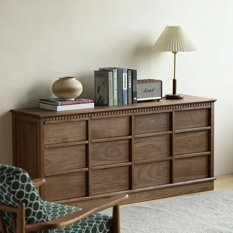 

Solid wood skeleton line chest bedroom bedside storage cabinet