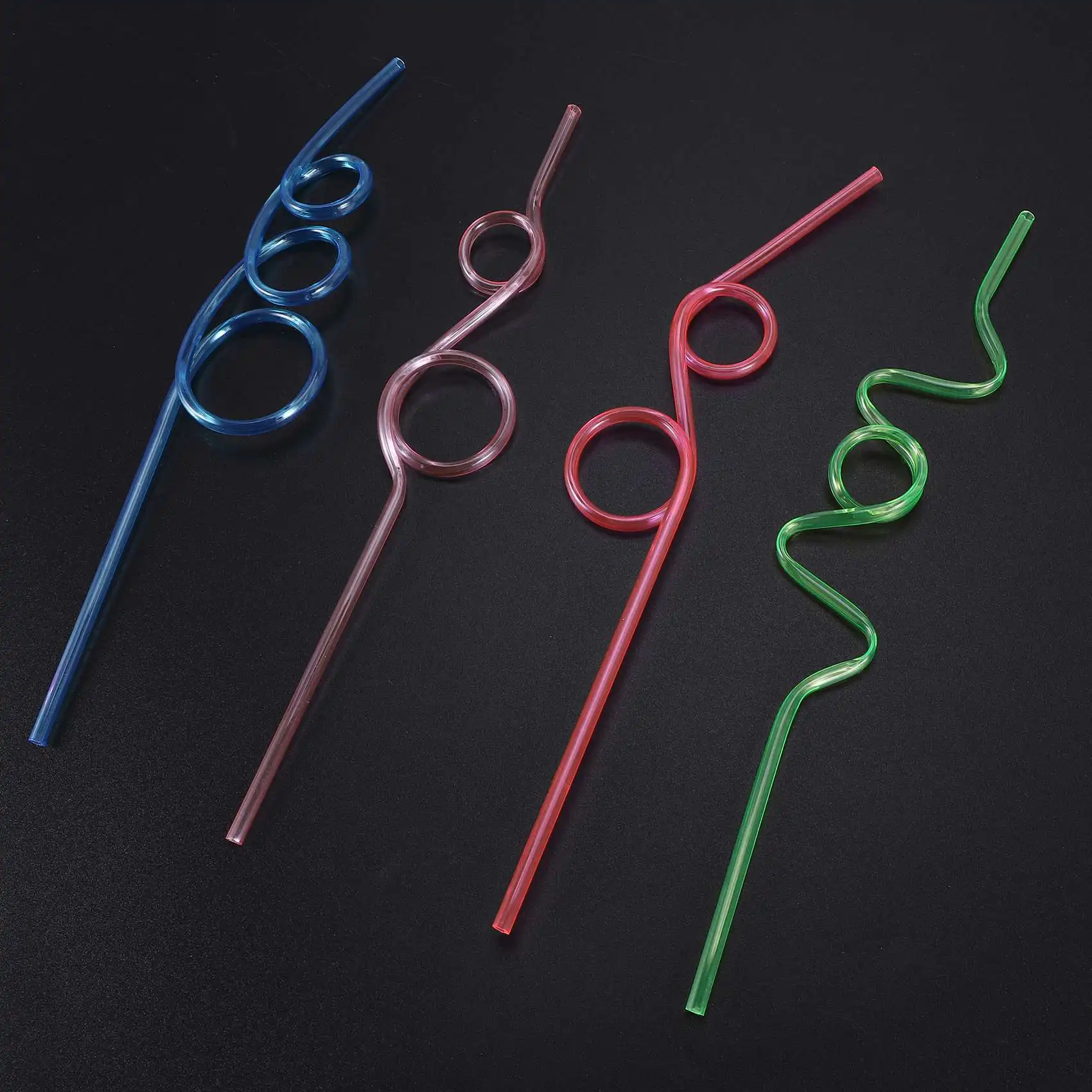 

AC23-Crazy Loop Straws, (Pack Of 50) Crazy Silly Colorful Reusable Drinking Straws Mega Pack BPA And PFOA Free