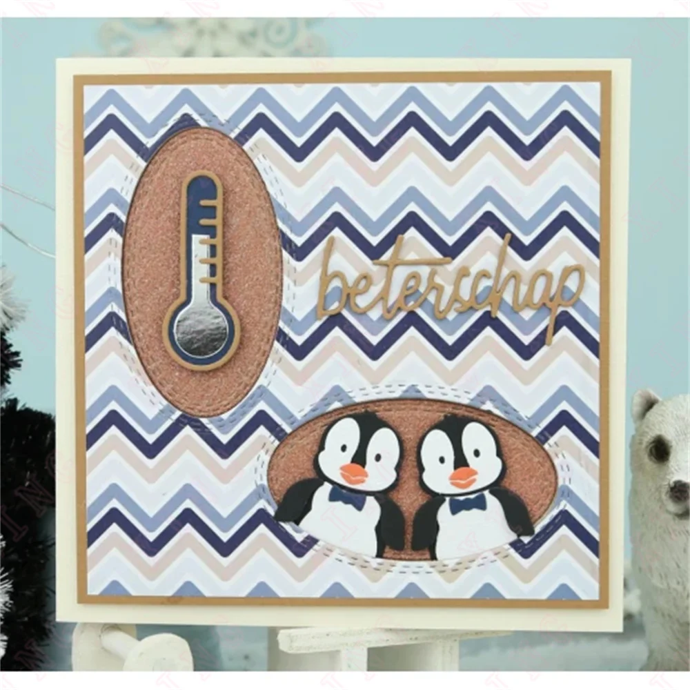 New Thermometer Ice Snow Fishing Set Patrick Penguin Deco Embossing Template Diy Greeting Card Handmade Craft Metal Cutting Dies