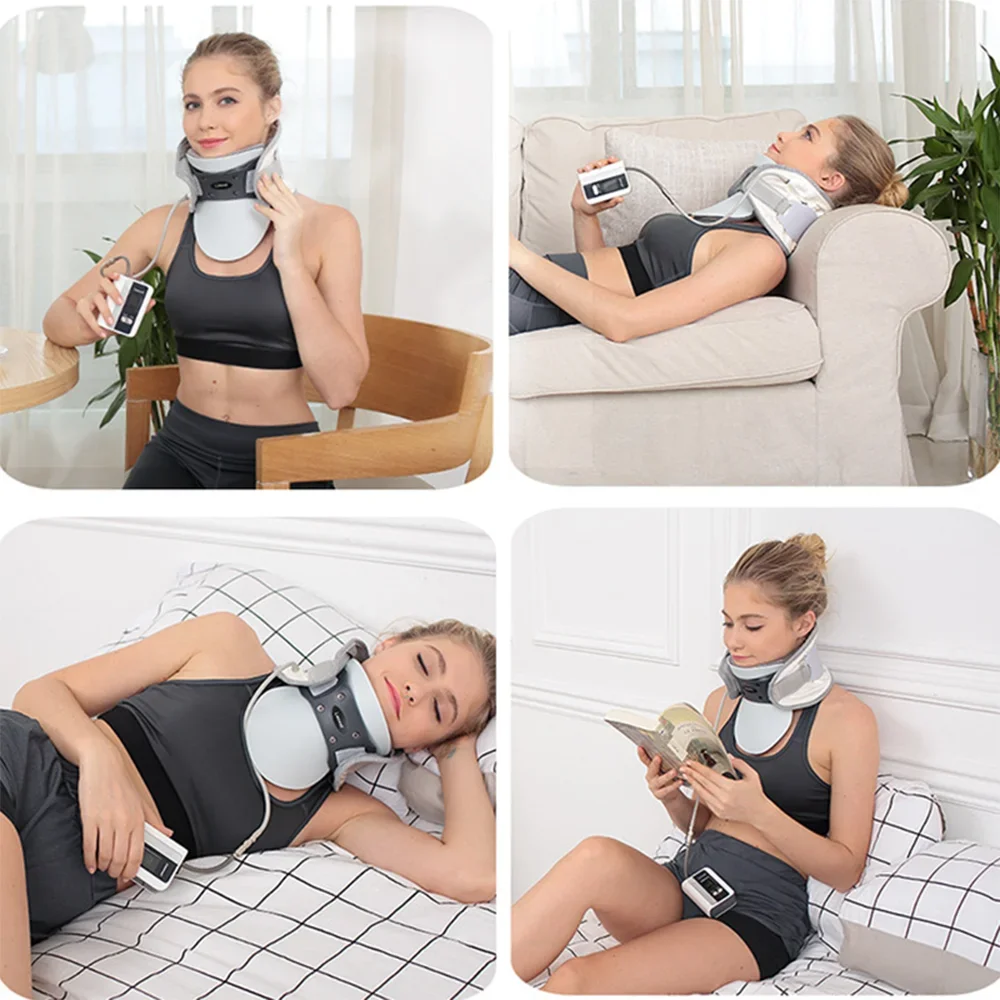 Neck Retractor Traction Device Inflatable Back Posture Corrector Hot Compress Cervical Vertebra Tractor Support Stretcher Collar