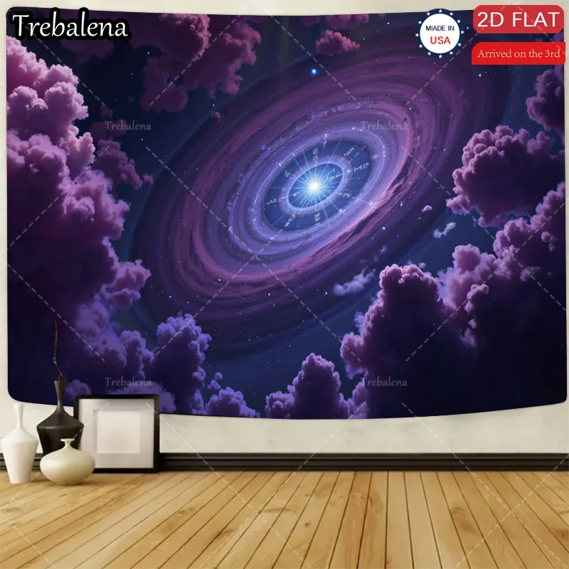 

1шт настенный гобелен Галактика облака гобелен-фиолетовый туманность космический дизайн настенное искусство