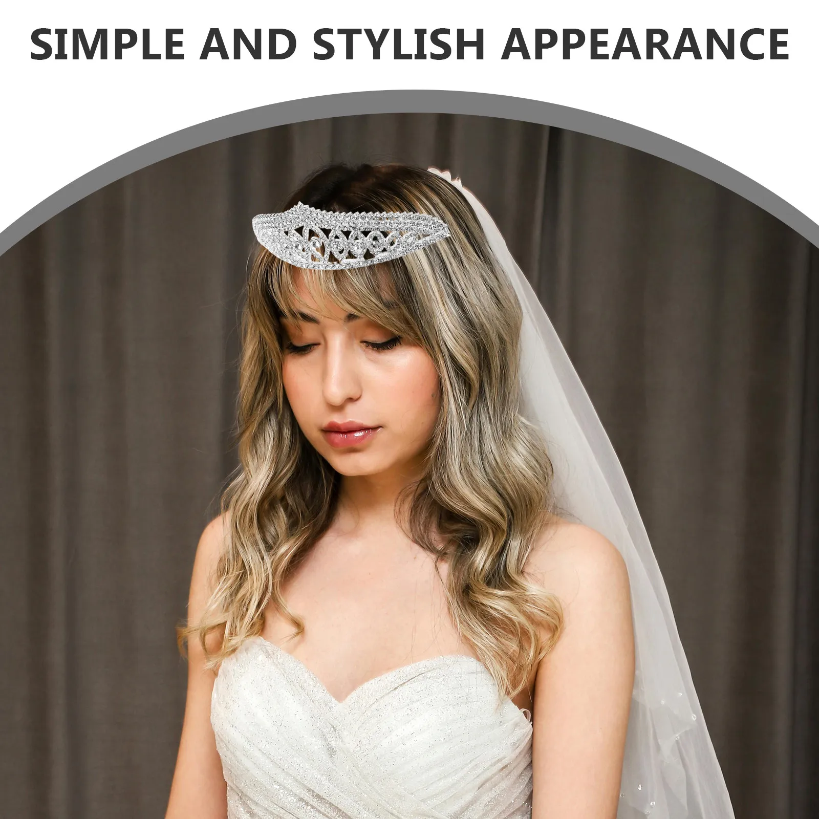 

Sparkly Crystal Bridal Crown Alloy Tiara for Women Wedding Bride Birthday Prom Princess Crown Headdress Elegant Hair Jewelry