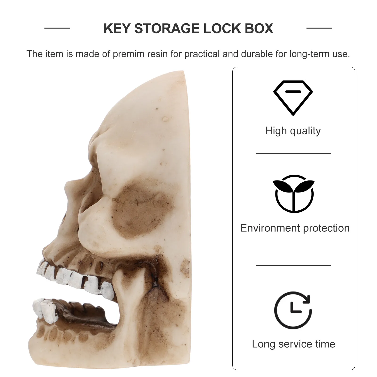 2Pcs Skull Key Lock Wall Hanging Resin Cable Organizer USB Charging Wire Holder Horror Face Data Cable Storage