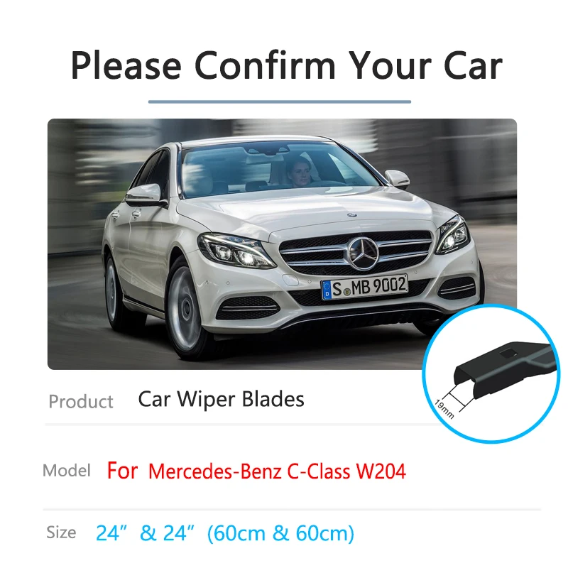 Car Front Wiper Blade For Mercedes Benz C Class W204 2013 2014 C180 C200 C220 C300 C250 C350 C63 Cleaning Windscreen Windshield