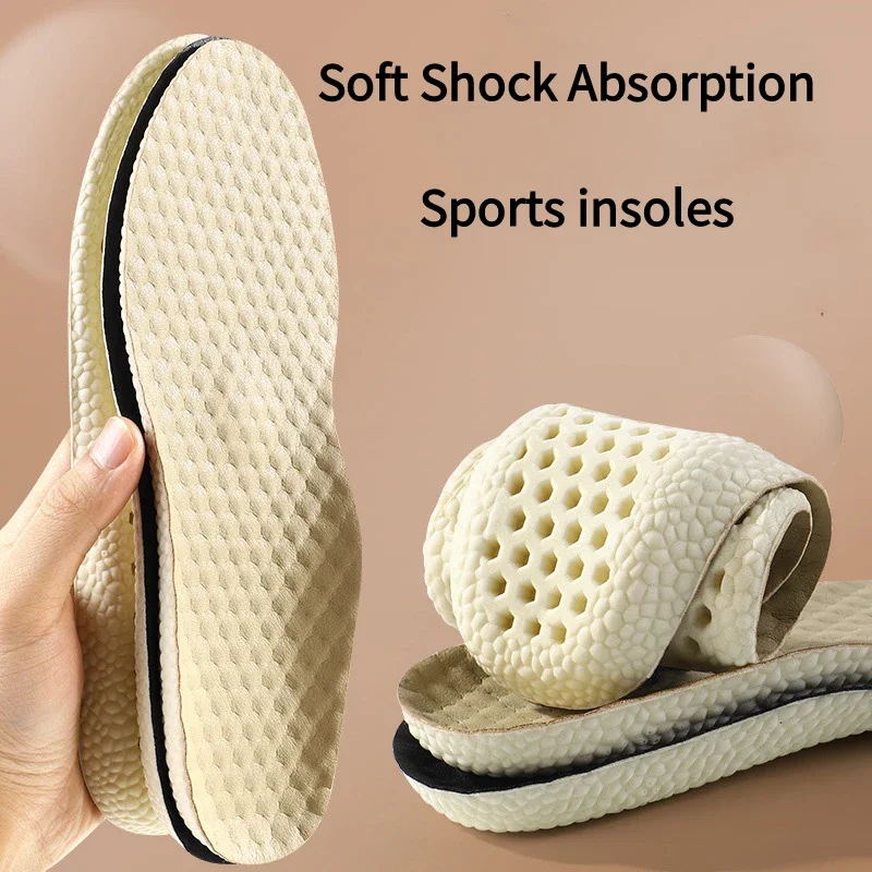 1Pair Breathable Sweat-absorbent Comfortable Insoles Men'sandWomen's Basketball Sports Insoles Soft Sole Shock-absorbing Insoles