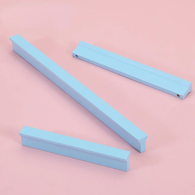 Simple Color Glaze Aluminum Alloy Household Cabinet Drawer Handle Furniture Hardware Handle