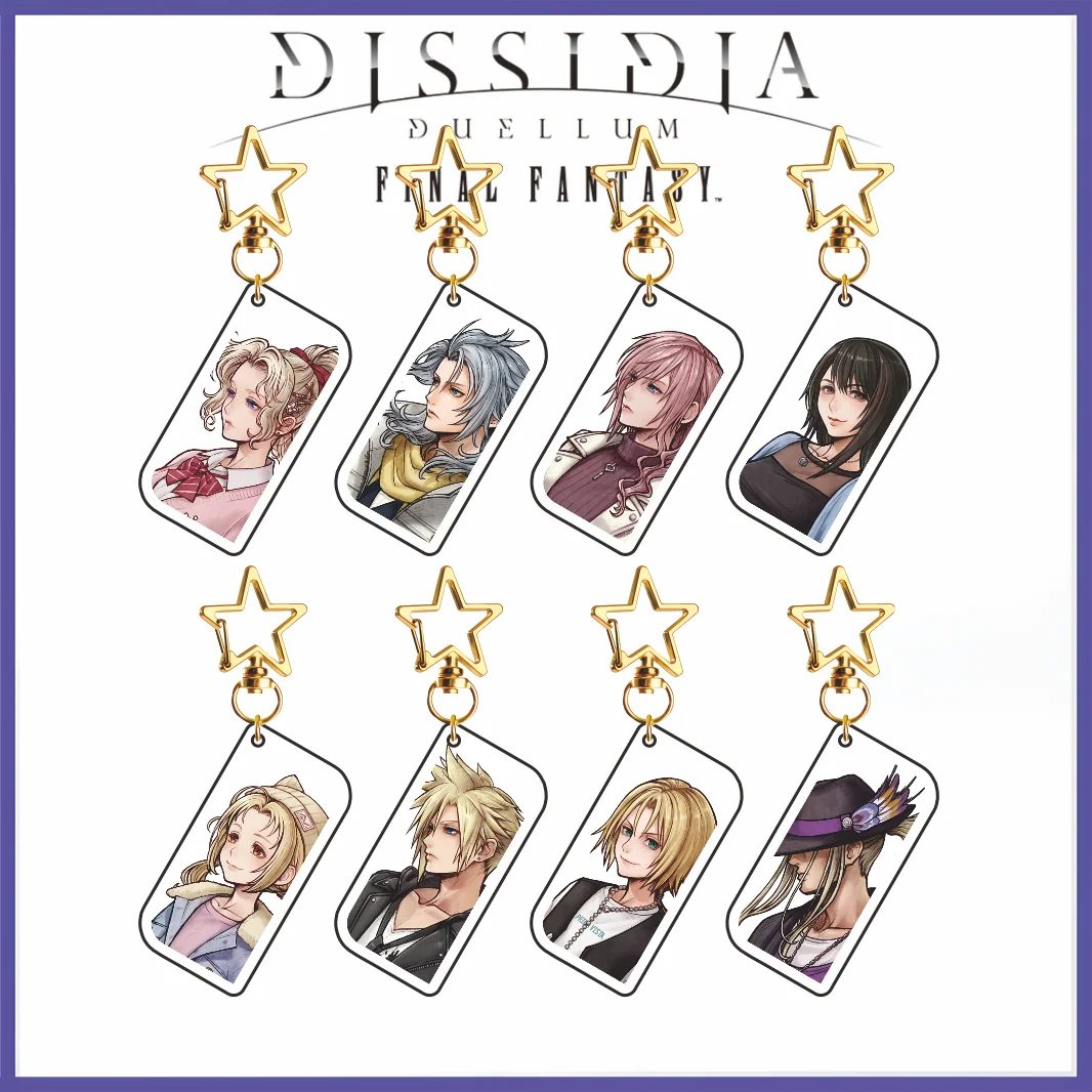 Dissidia Duellum Final Fantasy Series 2026 New Arrival Acrylic Keychain Cloud Tifa Zidane Star‑Clasp Game Character Pendant