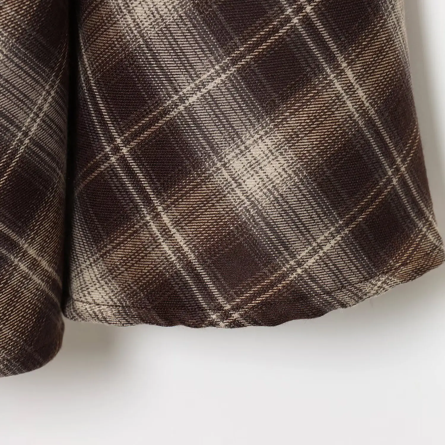 Kaslead feito de lã mista xadrez balão saia feminina ci com suporte ajuste midi saia fibra de poliéster