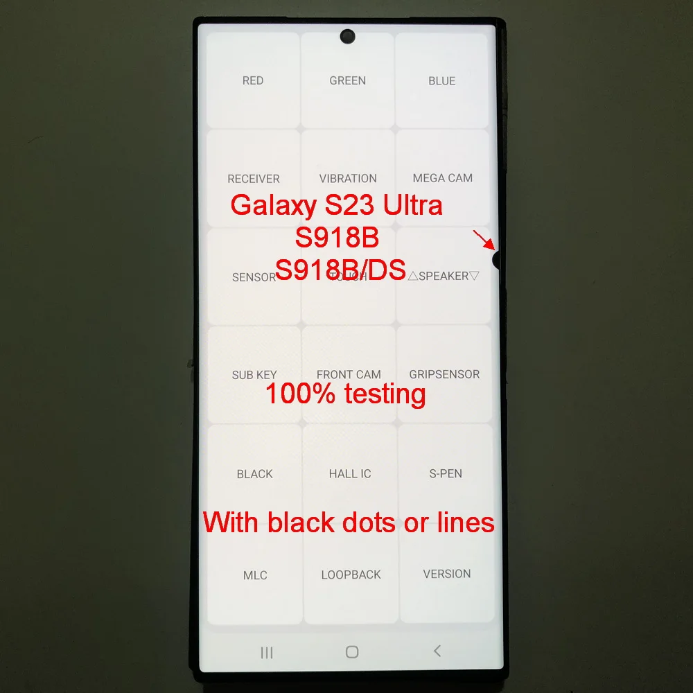 Avec défauts Amoled pour Samsung Galaxy S23 Ultra 5G Lcd S918B S918B/DS écran tactile numériseur assemblée 100% test