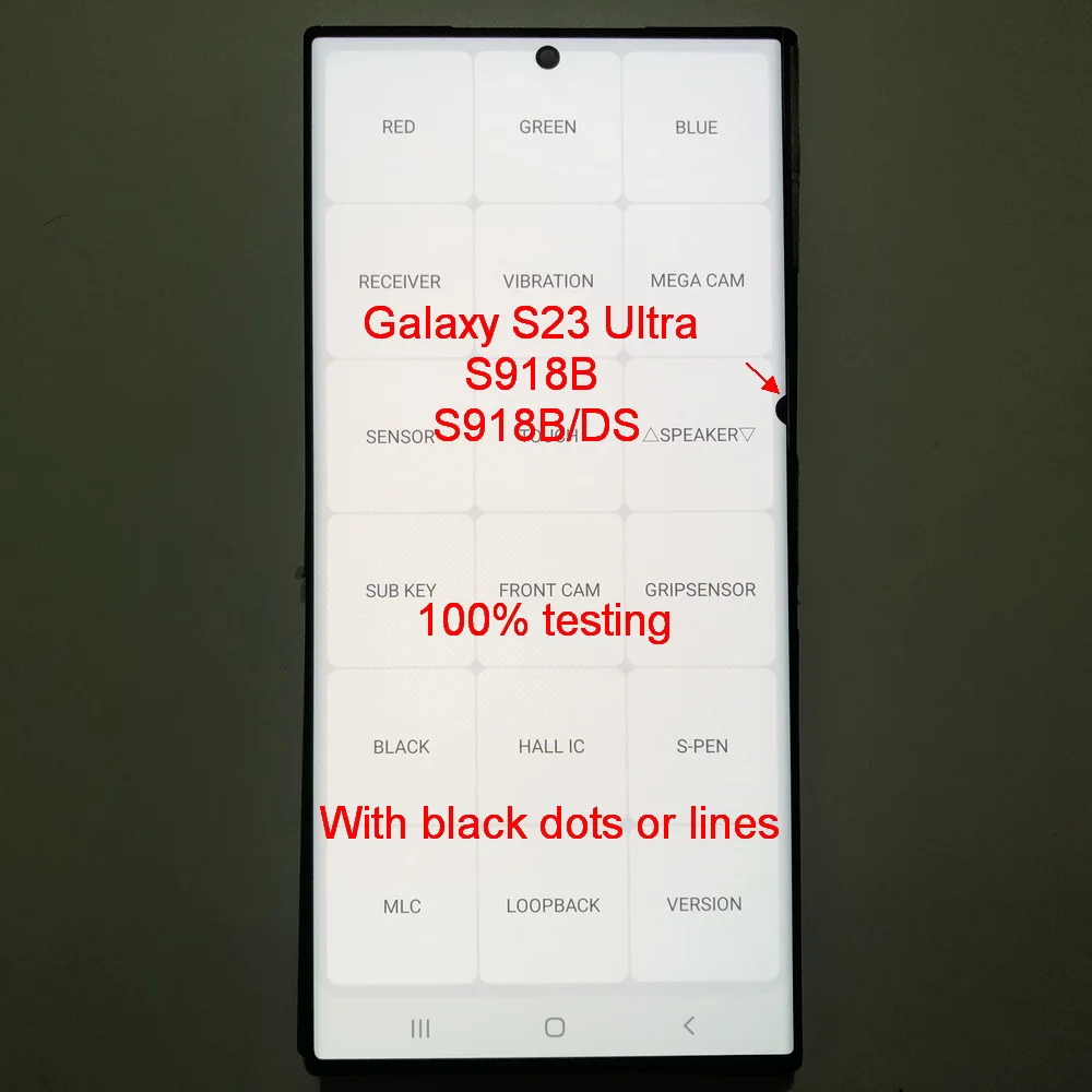 Z wadami Amoled dla Samsung Galaxy S23 Ultra 5G Lcd S918B S918B/DS wyświetlacz ekran dotykowy Digitizer zgromadzenie 100% testowanie
