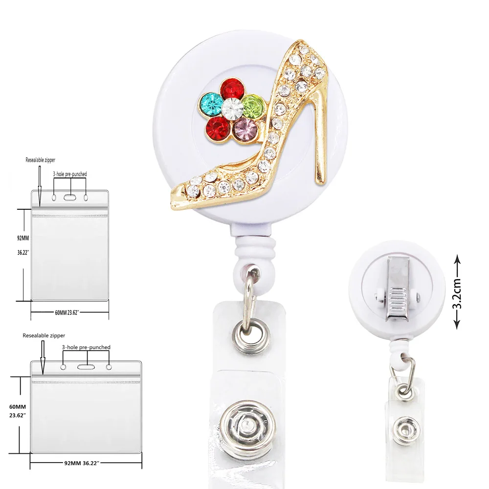 Cartoon Credential Holder Drawstring Yoyo Retractable Identification Card Transparent Name Tag Employee Id Badge Cover