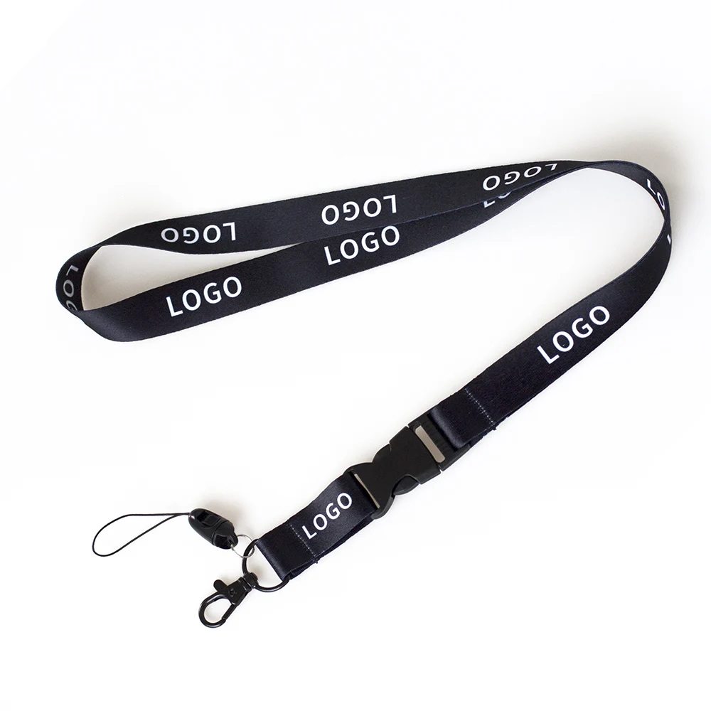 50 sztuk/partia Smycz z własnym logo, czarny metalowy haczyk, kolorowy, odłączany, gładki materiał, sznurek na szyję, brelok do kluczy, personalizowane drukowanie, smycz — zdjęcie produktu 7