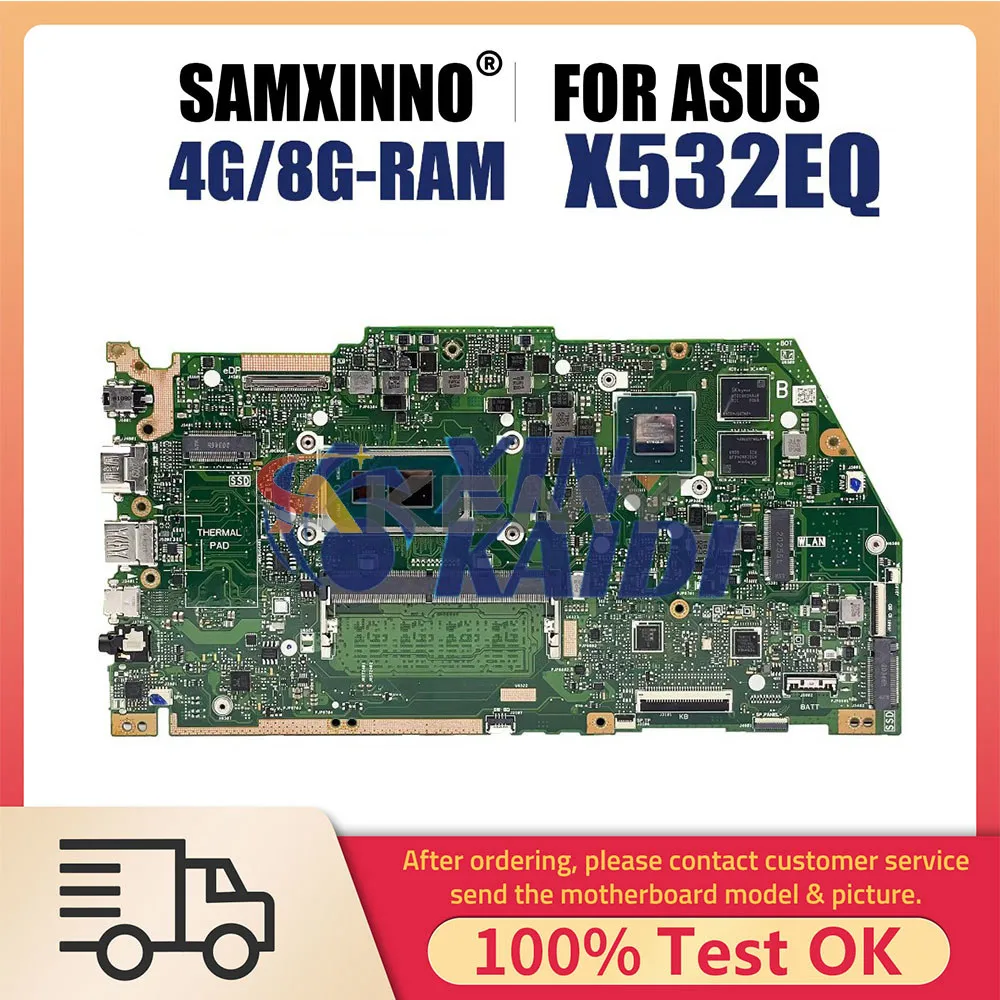 

Notebook MainBoard For ASUS VivoBook X532EQ X532E X532EQ X532FA X532F Laptop Motherboard With i3 i5 i7 11th CPU 4G 8G RAM